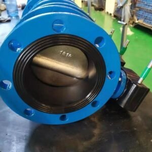 Manual Operation Gear Worm Double Flange Butterfly Valve